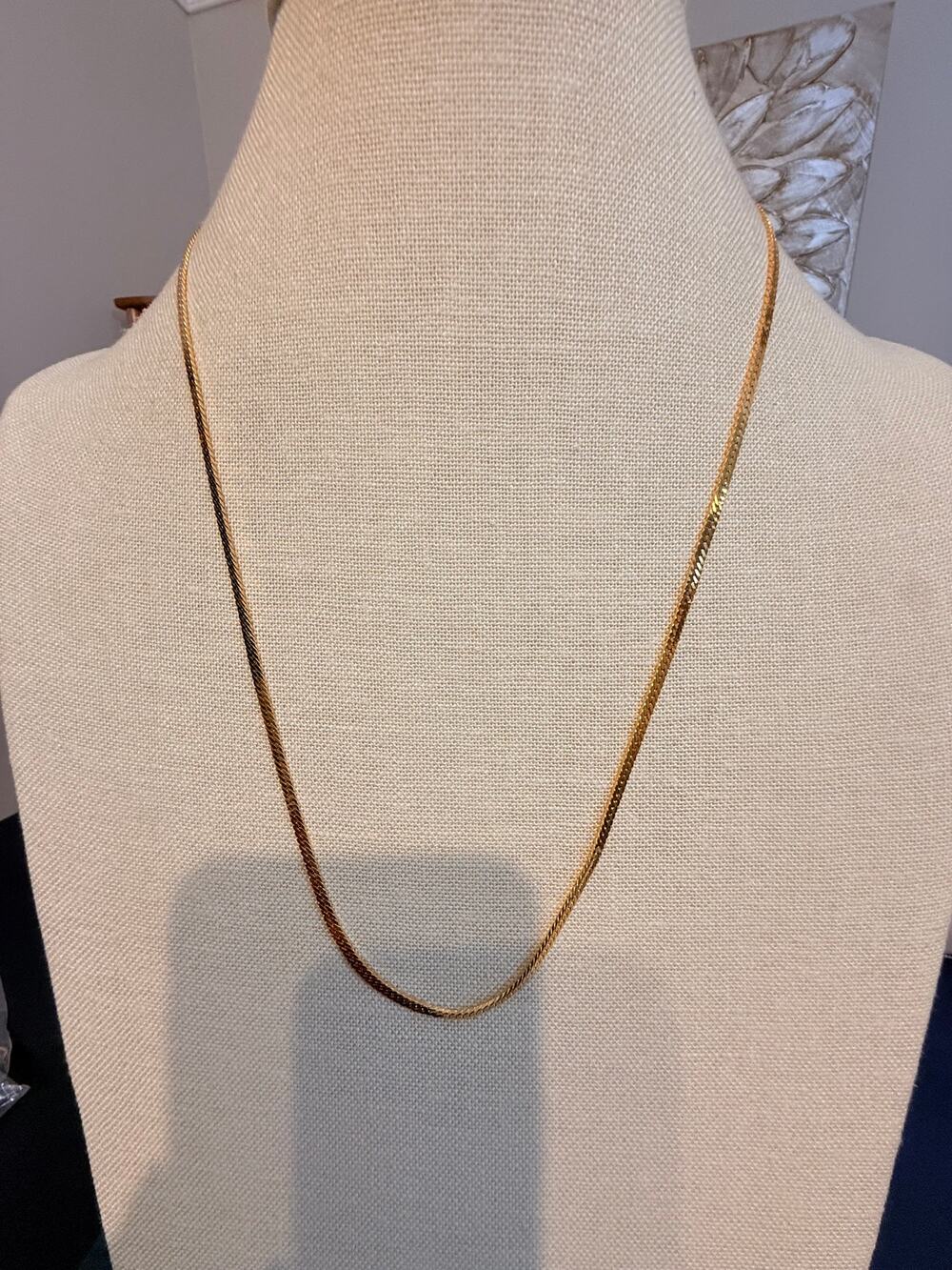 Copied - Gold Tone Textured Herringbone Collar Necklace 17”